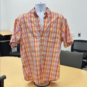 Brooks Brothers Red and Yellow Plaid Shirt large